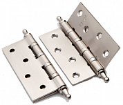 Картинка Петля врезная латунная RENZ BH 100*70*3-4BB CH SN 4 подшипника с колпачком никель матовый